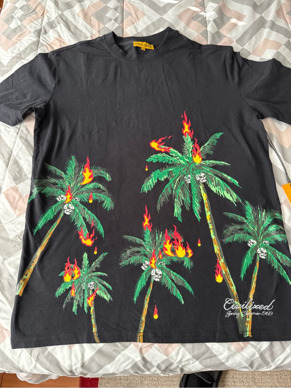 Civilized Black Tee with Yellow Logo Tag